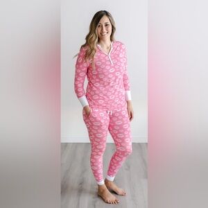 Little Sleepies Pink Kisses Bamboo Pajama Set